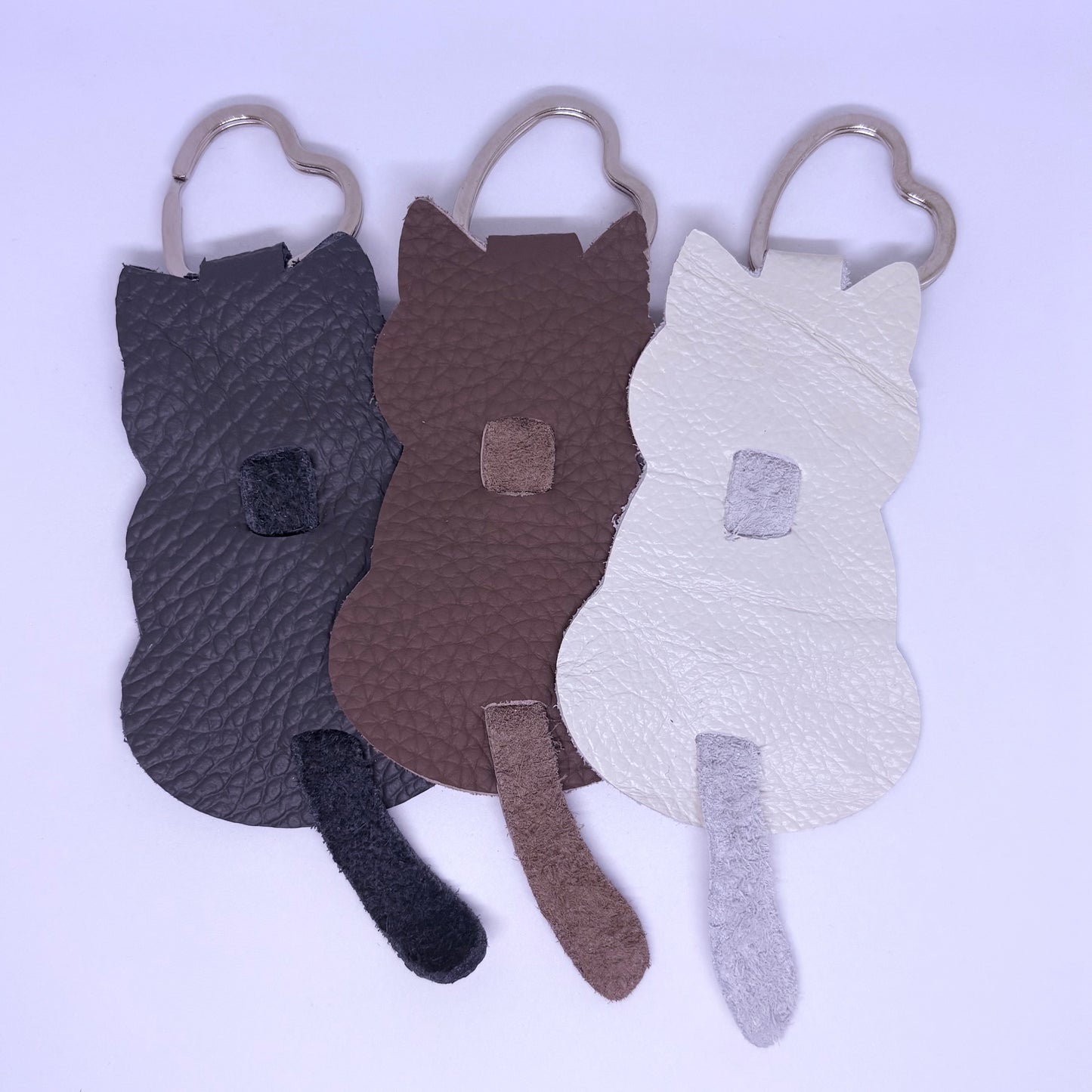 Leather Cat Keychain