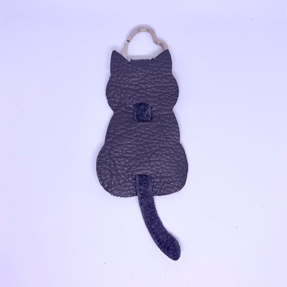 Leather Cat Keychain
