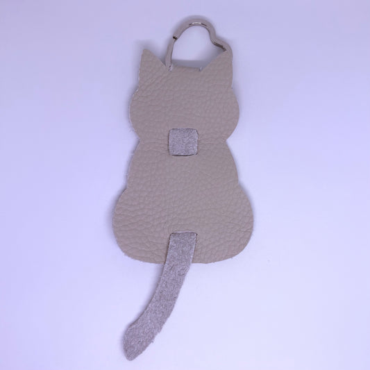 Leather Cat Keychain