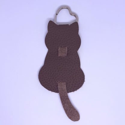 Leather Cat Keychain