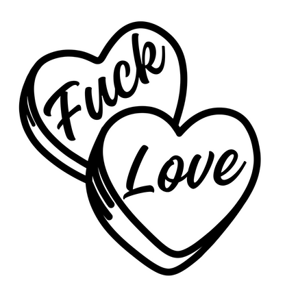 Anti-love heart Vinyl Sticker